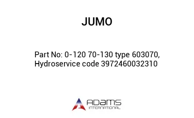 0-120 70-130 TYPE 603070 - HYDROSERVICE CODE 3972460032310
